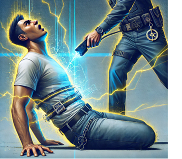 man being tased
